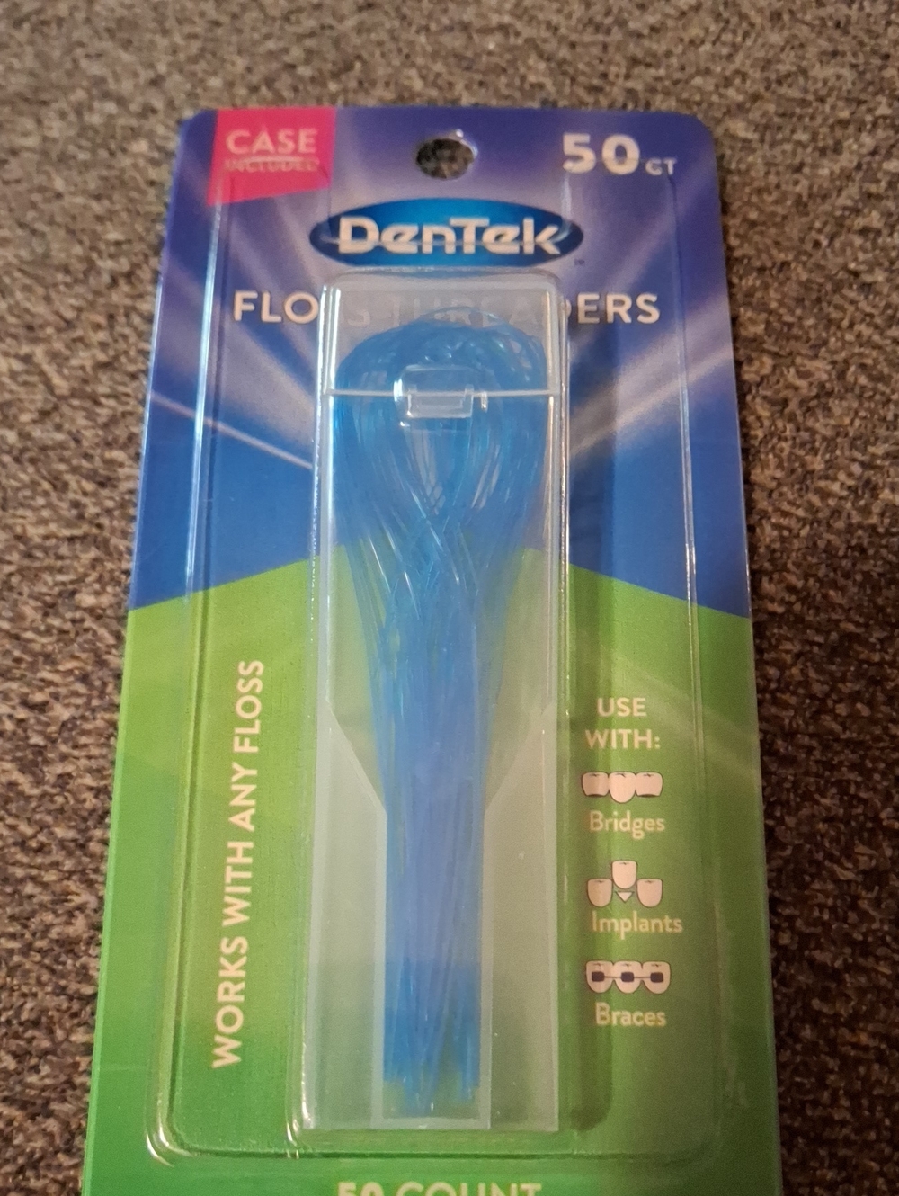 Blue Floss Threaders - 50 Count with Case